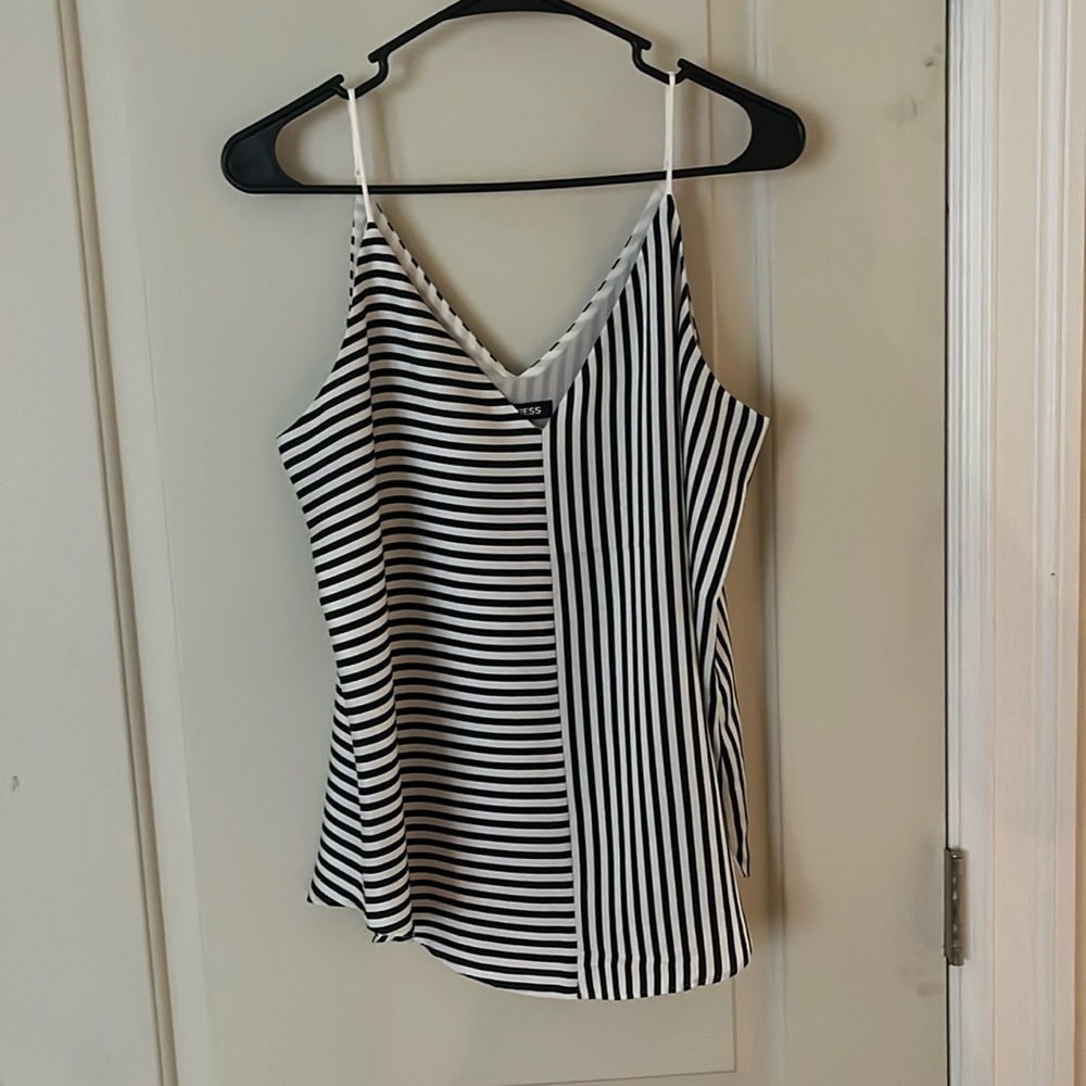 Express striped tank top. Adjustable straps.